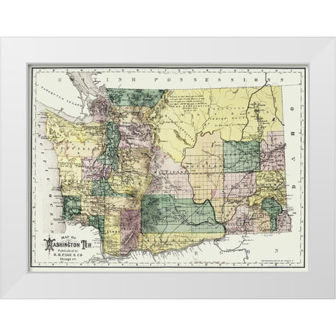 Washington Territory - Olympia - Page 1886 White Modern Wood Framed Art Print by Page