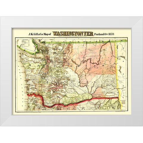 Washington Territory - Askevold 1878 White Modern Wood Framed Art Print by Askevold