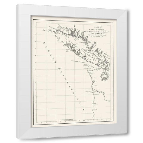 Washington Coast, Vancouver Island - Beques 1791 White Modern Wood Framed Art Print by Beques
