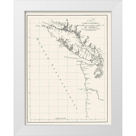 Washington Coast, Vancouver Island - Beques 1791 White Modern Wood Framed Art Print by Beques