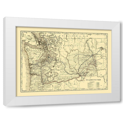 Washington -1896 White Modern Wood Framed Art Print by Unknown