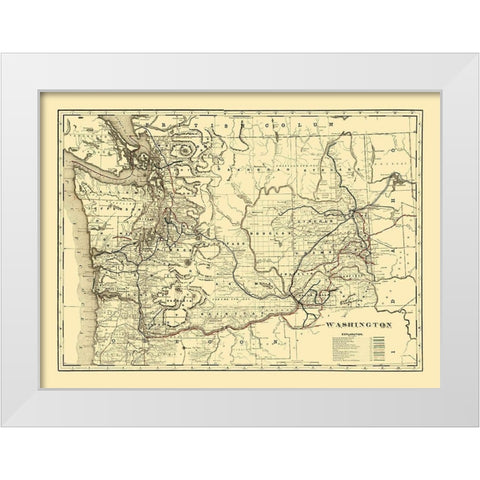 Washington -1896 White Modern Wood Framed Art Print by Unknown