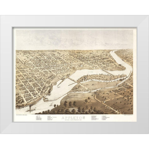 Appleton Wisconsin - Ruger 1867 White Modern Wood Framed Art Print by Ruger
