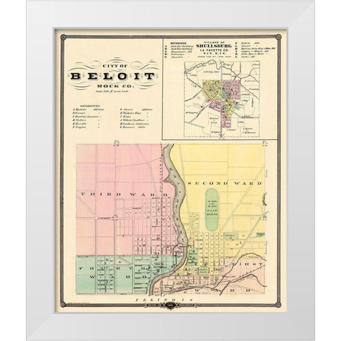 Beloit, Shullsburg Wisconsin Landowner White Modern Wood Framed Art Print by Snyder
