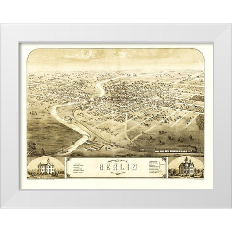 Berlin Wisconsin - Ruger 1867 White Modern Wood Framed Art Print by Ruger