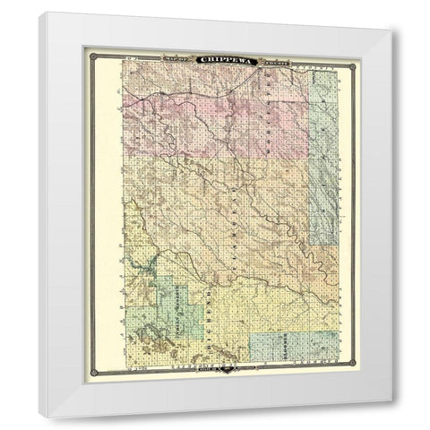 Chippewa North Wisconsin - Snyder 1878 White Modern Wood Framed Art Print by Snyder