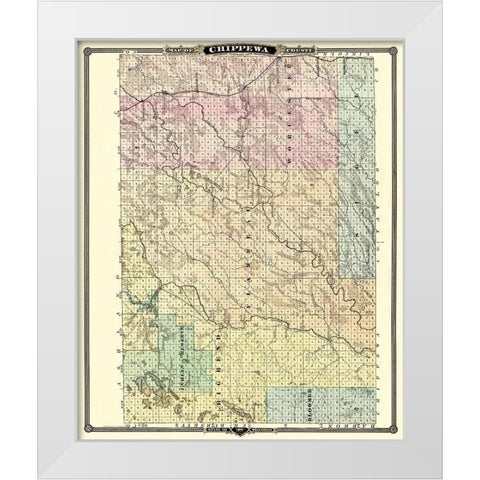Chippewa North Wisconsin - Snyder 1878 White Modern Wood Framed Art Print by Snyder