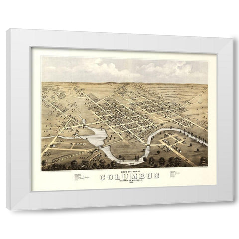 Columbus Wisconsin - Ruger 1868 White Modern Wood Framed Art Print by Ruger