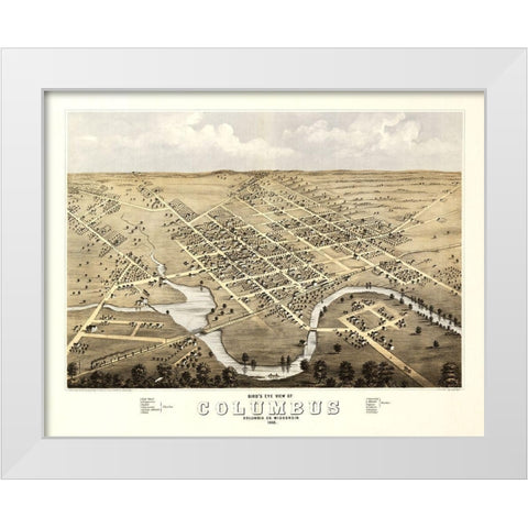 Columbus Wisconsin - Ruger 1868 White Modern Wood Framed Art Print by Ruger