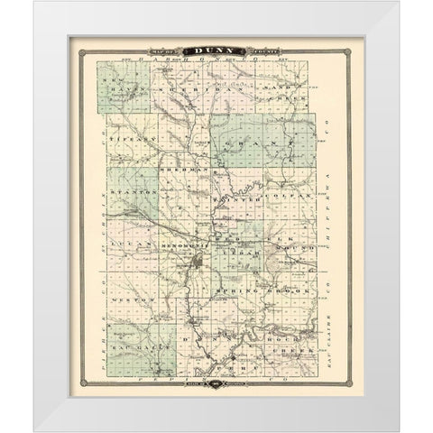 Dunn Wisconsin Landowner - Snyder 1878 White Modern Wood Framed Art Print by Snyder