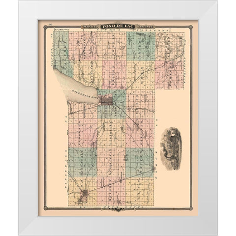 Fond du Lac Wisconsin - Snyder 1848 White Modern Wood Framed Art Print by Snyder