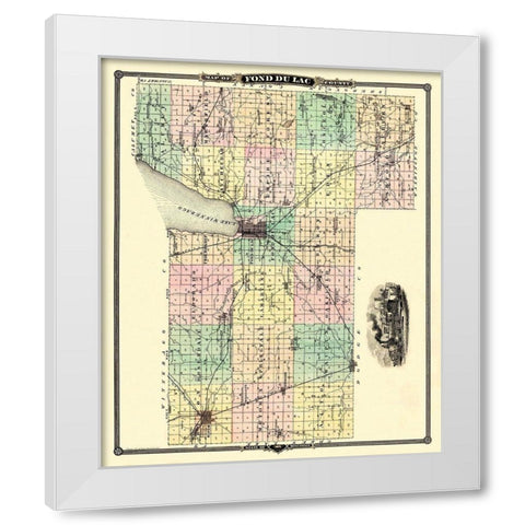 Fond Du Lac Wisconsin Landowner - Snyder 1878 White Modern Wood Framed Art Print by Snyder