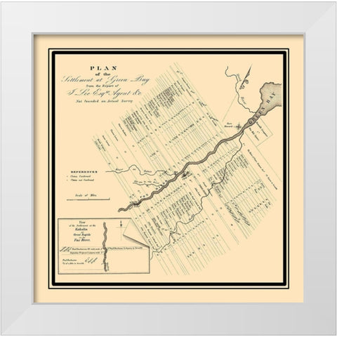 Green Bay Wisconsin - US Government 1821 White Modern Wood Framed Art Print by US Government