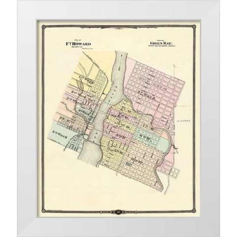 Ft Howard, Green Bay Wisconsin - Snyder 1877 White Modern Wood Framed Art Print by Snyder