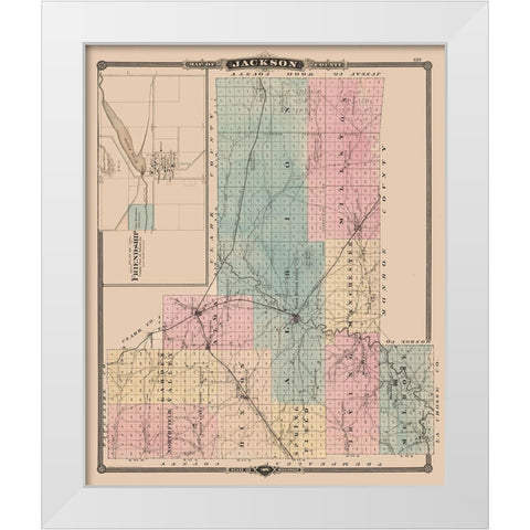 Jackson County Wisconsin - Snyder 1848 White Modern Wood Framed Art Print by Snyder