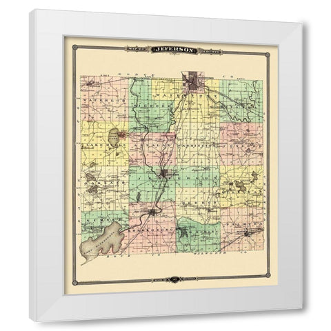 Jefferson Wisconsin Landowner - Snyder 1878 White Modern Wood Framed Art Print by Snyder
