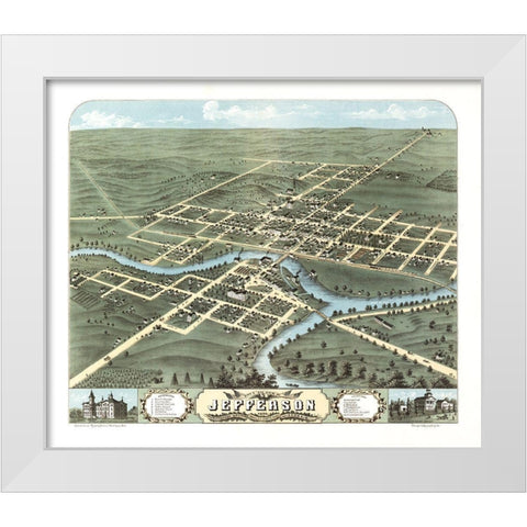 Jefferson Wisconsin - Ruger 1870 White Modern Wood Framed Art Print by Ruger