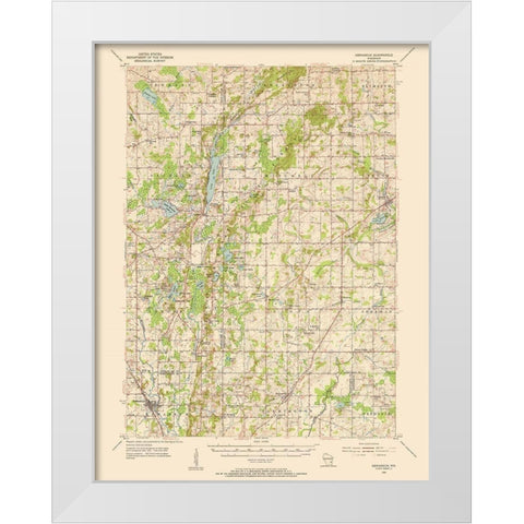 Kewaskum Wisconsin Quad - USGS 1955 White Modern Wood Framed Art Print by USGS