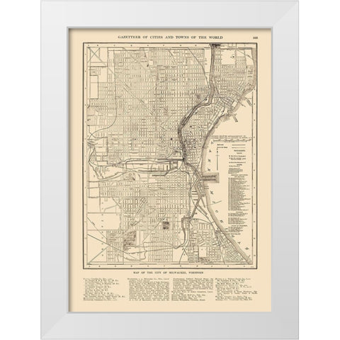 Milwaukee Wisconsin - Reynold 1921 White Modern Wood Framed Art Print by Reynold
