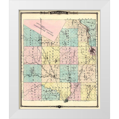 Outagamie Wisconsin Landowner - Snyder 1878 White Modern Wood Framed Art Print by Snyder