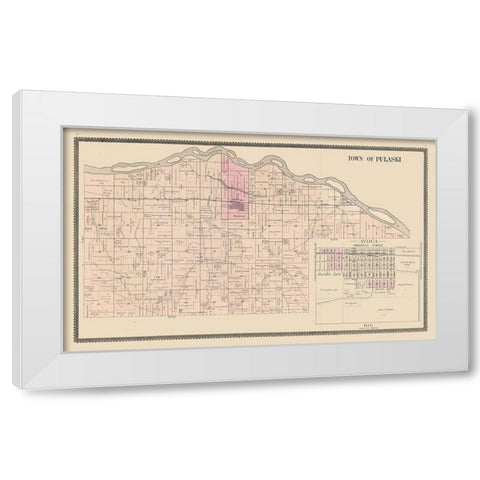 Pulaski, Avoca Wisconsin - Brandt 1895 White Modern Wood Framed Art Print by Brant