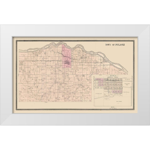 Pulaski, Avoca Wisconsin - Brandt 1895 White Modern Wood Framed Art Print by Brant