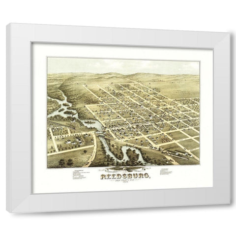 Reedsburg Wisconsin - Stoner 1874 White Modern Wood Framed Art Print by Stoner