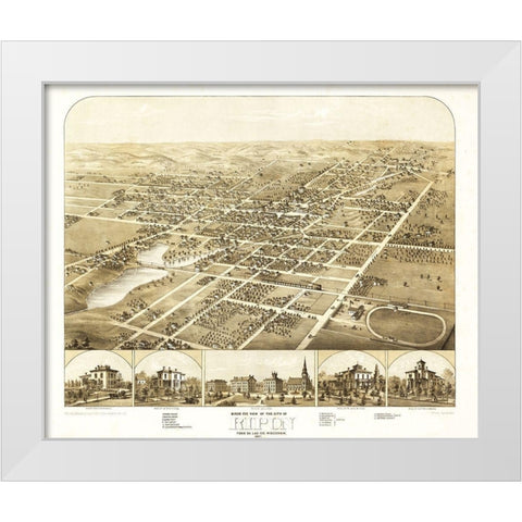 Ripon Wisconsin - Ruger 1867 White Modern Wood Framed Art Print by Ruger