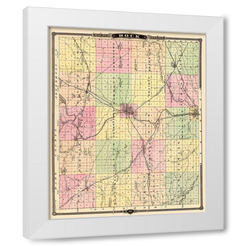 Rock Wisconsin - Snyder 1878 White Modern Wood Framed Art Print by Snyder