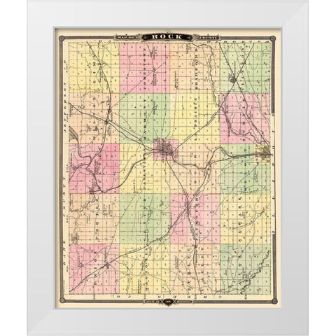 Rock Wisconsin - Snyder 1878 White Modern Wood Framed Art Print by Snyder