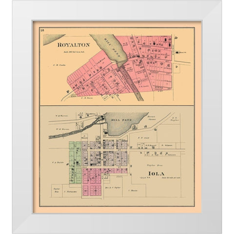 Royalton, Iola Wisconsi - Foote 1889 White Modern Wood Framed Art Print by Foote