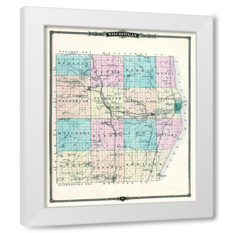 Sheboygan Wisconsin Landowner - Snyder 1878 White Modern Wood Framed Art Print by Snyder