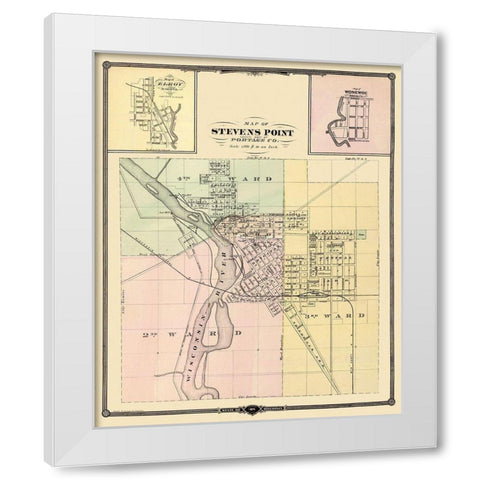 Stevens Point, Wonewoc South Carolina - Snyder White Modern Wood Framed Art Print by Snyder