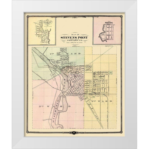 Stevens Point, Wonewoc South Carolina - Snyder White Modern Wood Framed Art Print by Snyder