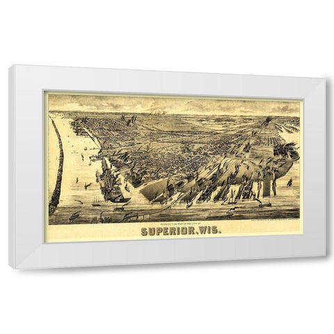 Superior Wisconsin - American Pub Co 1893 White Modern Wood Framed Art Print by American Pub Co