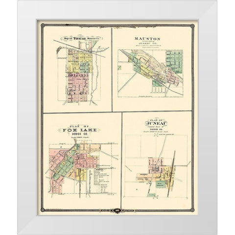 Tomah, Mauston, Fox Lake, Juneau Wisconsin White Modern Wood Framed Art Print by Snyder