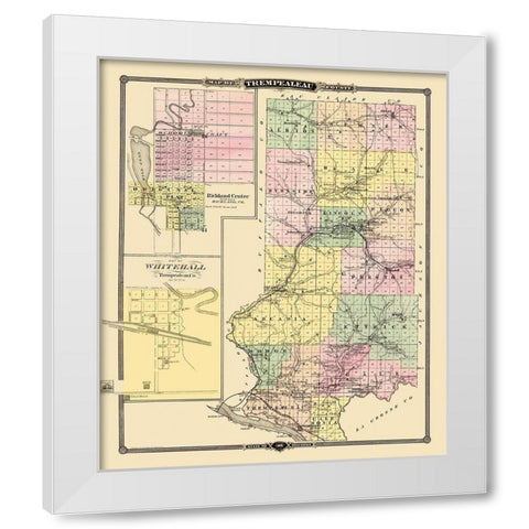 Trempealeau Wisconsin Landowner - Snyder 1878 White Modern Wood Framed Art Print by Snyder