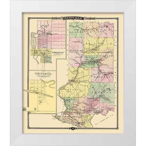 Trempealeau Wisconsin Landowner - Snyder 1878 White Modern Wood Framed Art Print by Snyder