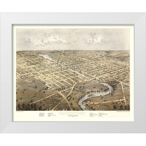 Watertown Wisconsin - Ruger 1867 White Modern Wood Framed Art Print by Ruger