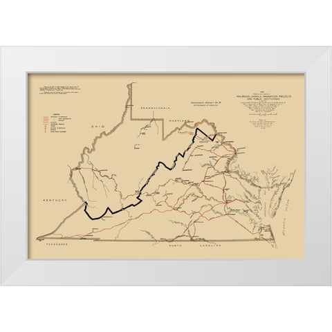 Defendant Exhibit 14 -West Virginia Vs Virginia White Modern Wood Framed Art Print by Anderson