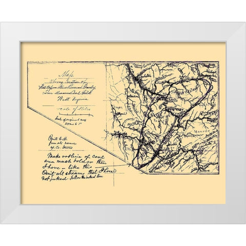 Lower Measures Coal Fields West Virginia White Modern Wood Framed Art Print by Anon