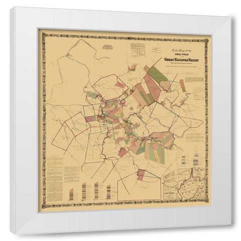Kanawha Valley West Virginia Landowner White Modern Wood Framed Art Print by Colton
