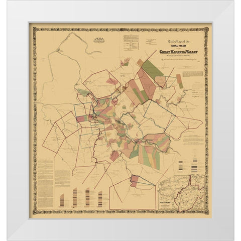 Kanawha Valley West Virginia Landowner White Modern Wood Framed Art Print by Colton