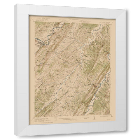 Keyser West Virginia Maryland Quad - USGS 1920 White Modern Wood Framed Art Print by USGS