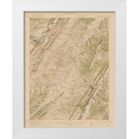 Keyser West Virginia Maryland Quad - USGS 1920 White Modern Wood Framed Art Print by USGS
