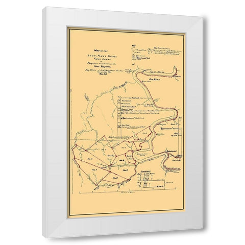Loup Piney Divide Coal Lands West Virginia White Modern Wood Framed Art Print by Hotchkiss