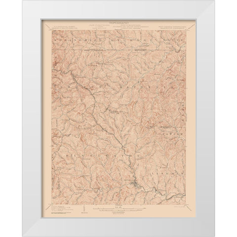 Mannington West Virginia Quad - USGS 1905 White Modern Wood Framed Art Print by USGS