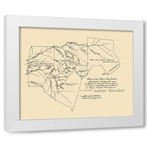 Wyrhe Russel West Virginia Survey - Hotchkiss White Modern Wood Framed Art Print by Hotchkiss