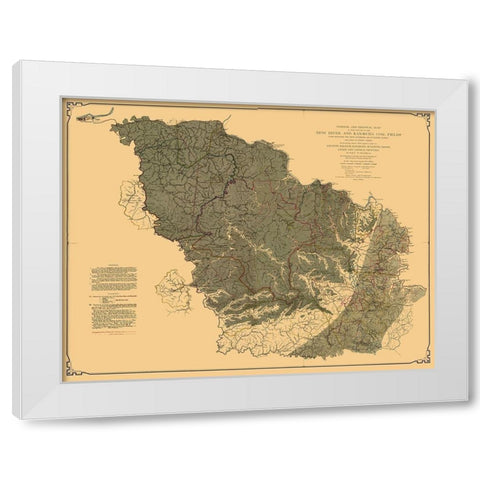 New River Kanawha Coal Fields West Virginia White Modern Wood Framed Art Print by Peacock