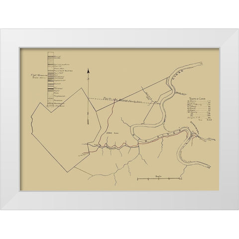 New River Coal Mine Survey West VA - Anon 1880 White Modern Wood Framed Art Print by Anon